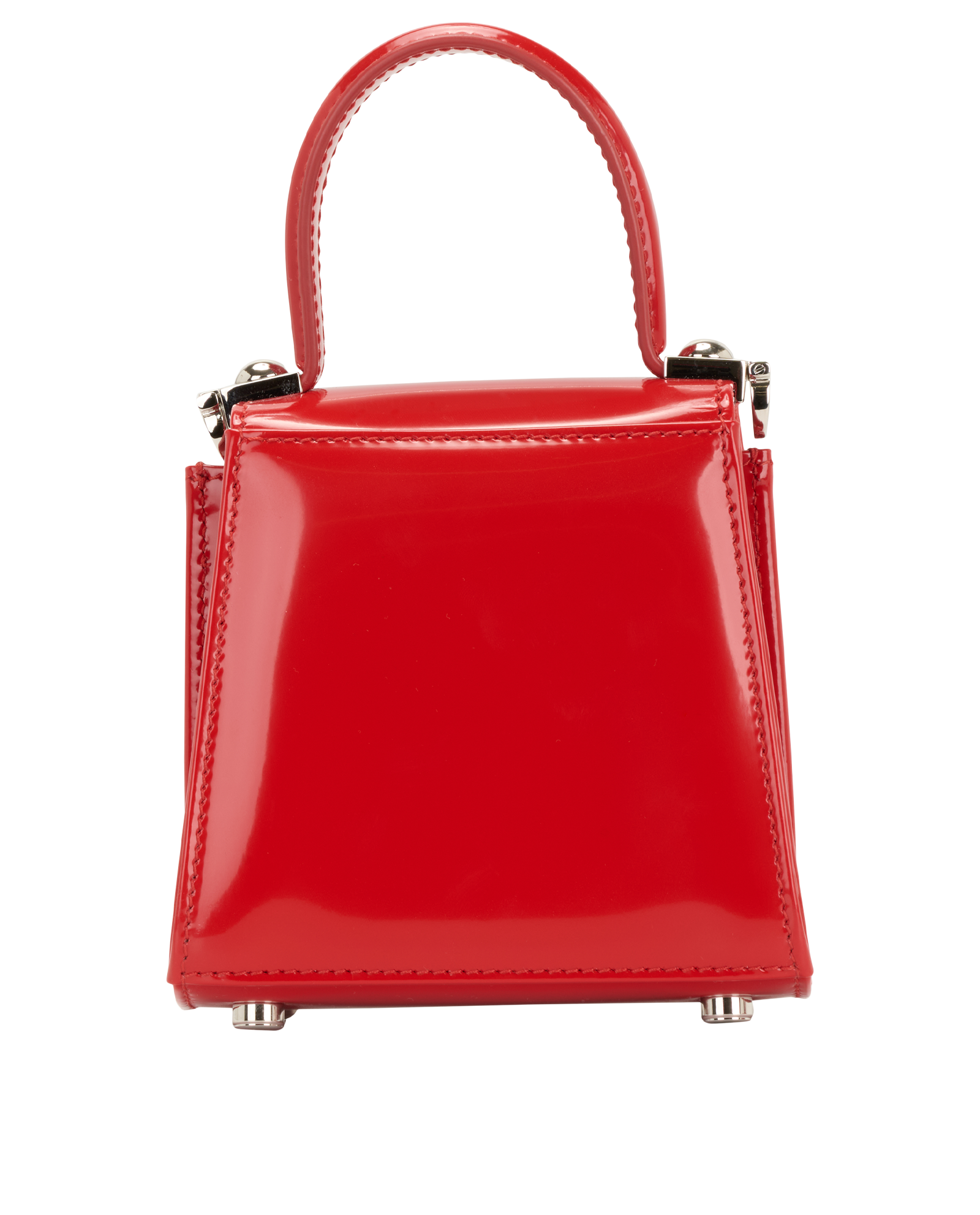 Micro Iconic Top Handle, &pound;450, Handbags, Red, Patent Leather, Back view